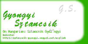 gyongyi sztancsik business card